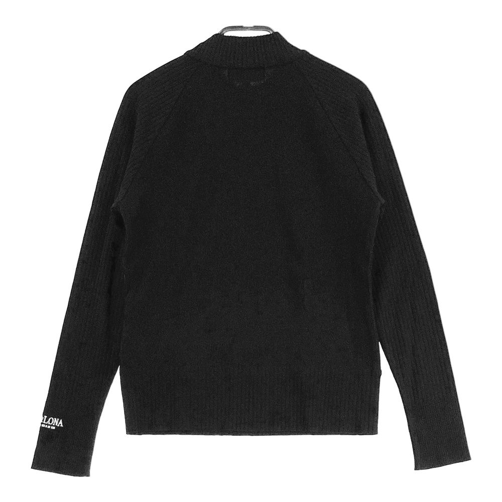 MARK AND LONA ゴルフセーター ブラック サイズ：38 MARK&LONA マークアンドロナ モックネック 長袖リブニット