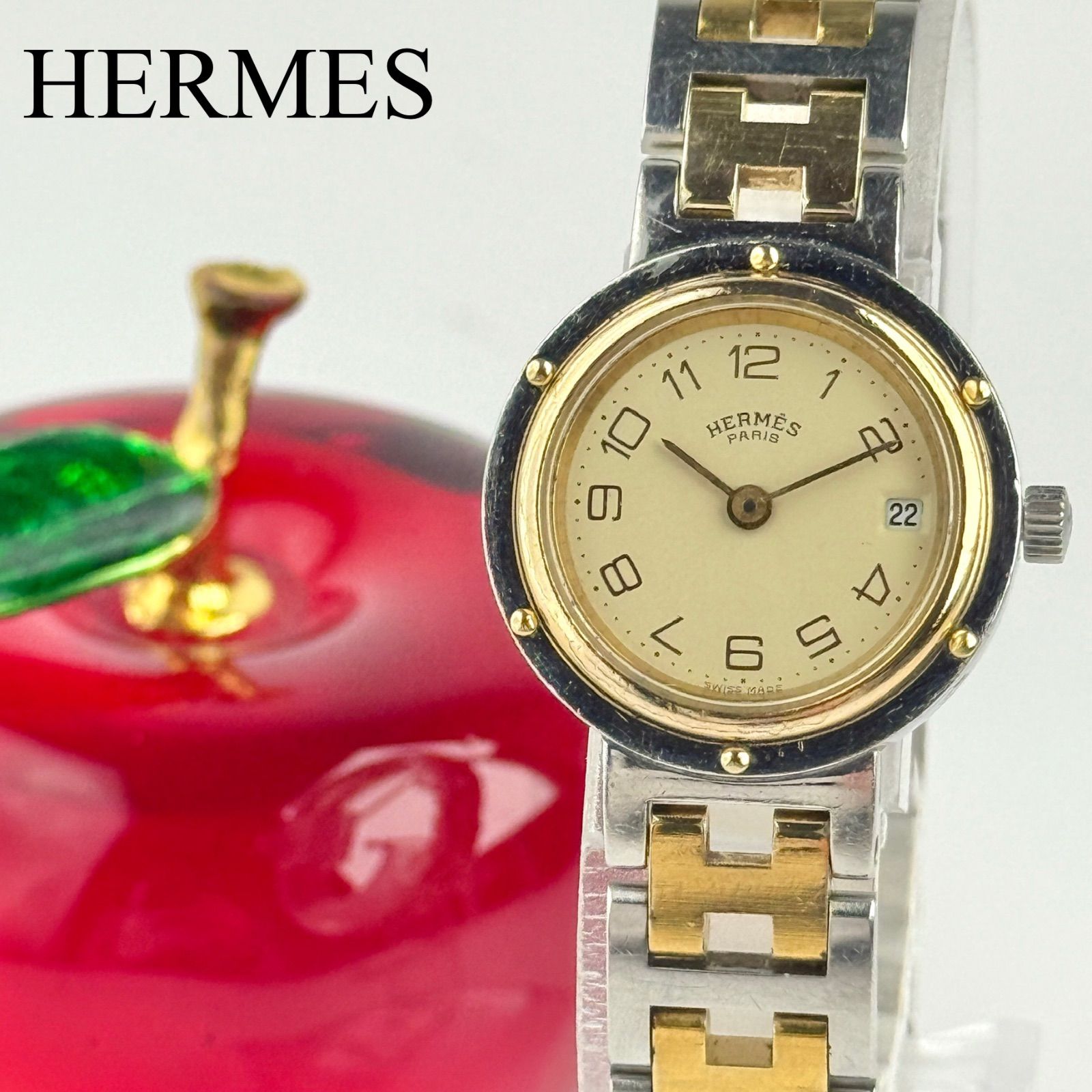 正規品【新品電池】HERMES クリッパー　腕時計　レディース エルメス クリッパー Hベルト 新品電池 レディース 腕時計 147 - メルカリ