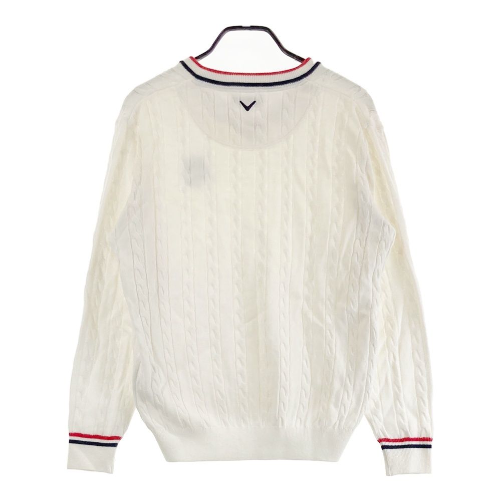 Callaway キャロウェイ ニット Vネックセーター メンズ L 白 総柄 Callaway キャロウェイ ニット Vネックセーター メンズ L 白 総柄