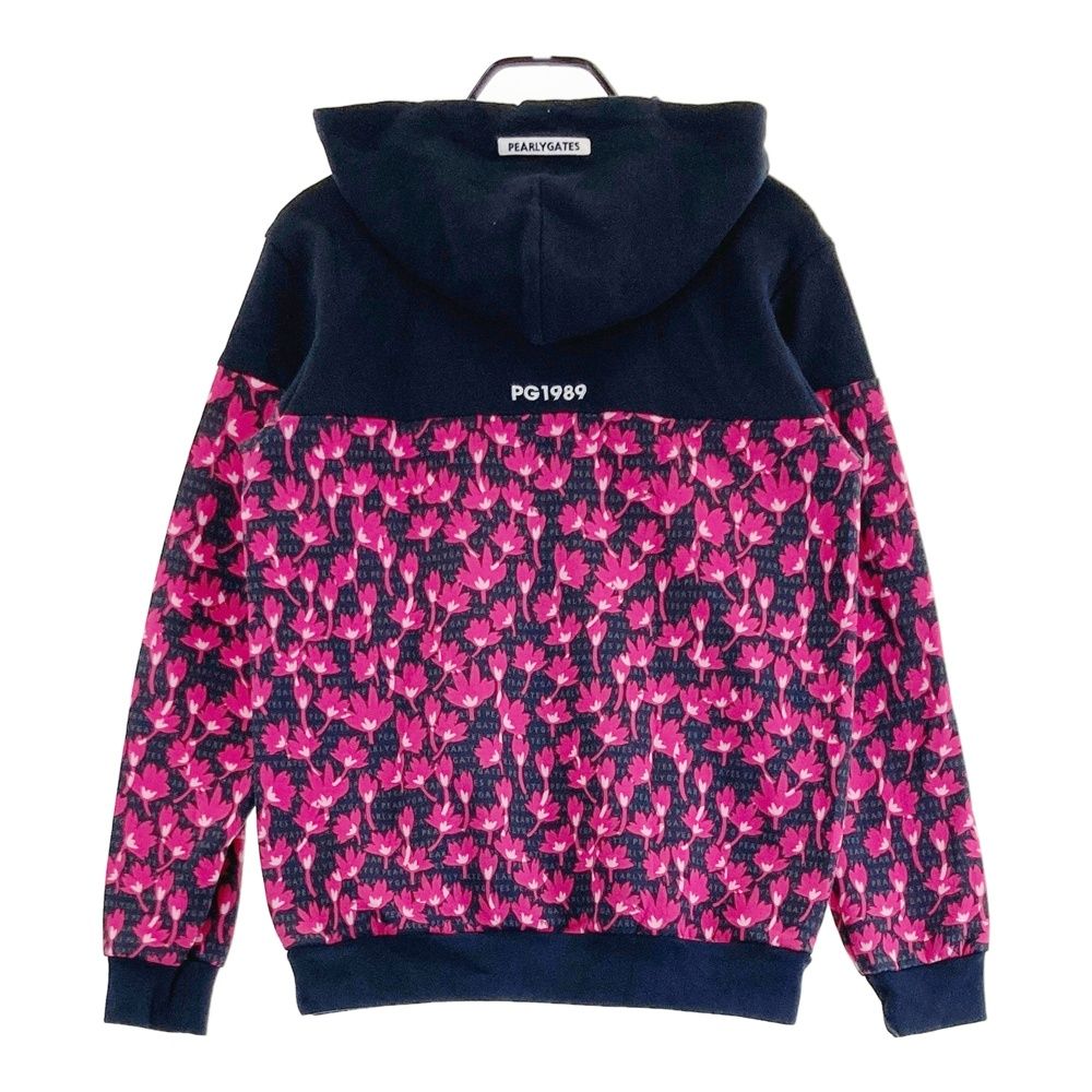 サイズ：4 PEARLY GATES パーリーゲイツ ; 長袖パーカー 花 ロゴ柄