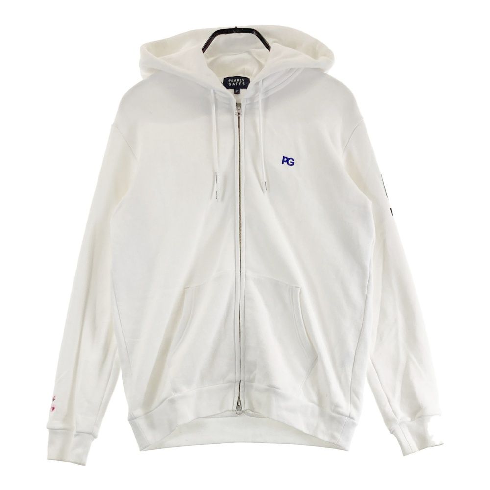 サイズ：2 PEARLY GATES パーリーゲイツ 長袖ジップパーカー ホワイト