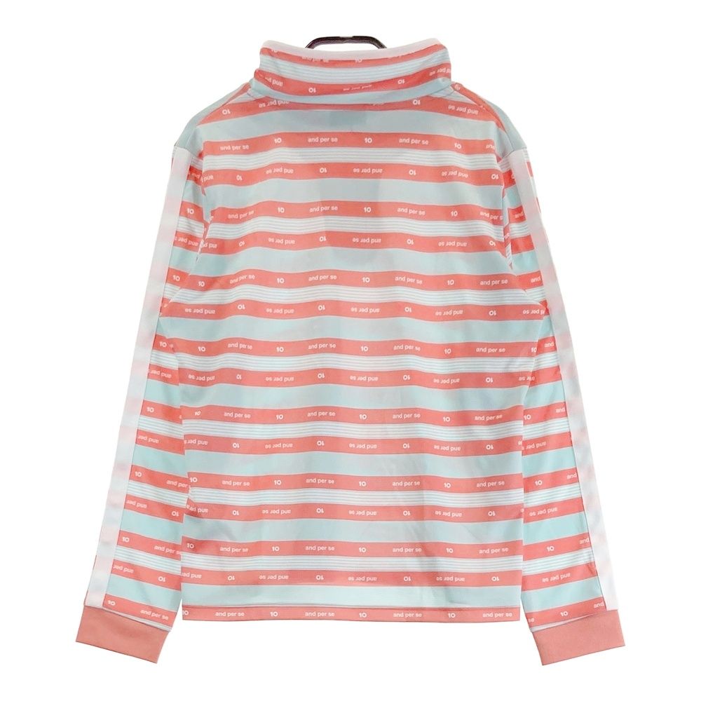 サイズ：L AND PER SE アンパスィ ハーフジップ長袖Tシャツ ボーダー柄