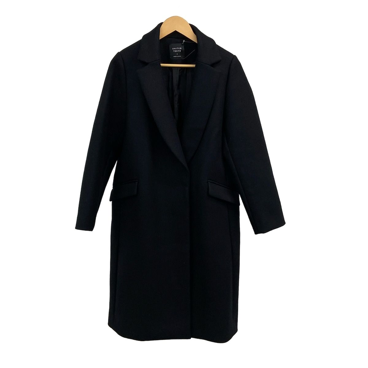 UNITED TOKYO ブラックロングコート サイズ2 UNITED TOKYO(ユナイテッド トウキョウ) コート サイズ2 M レディース