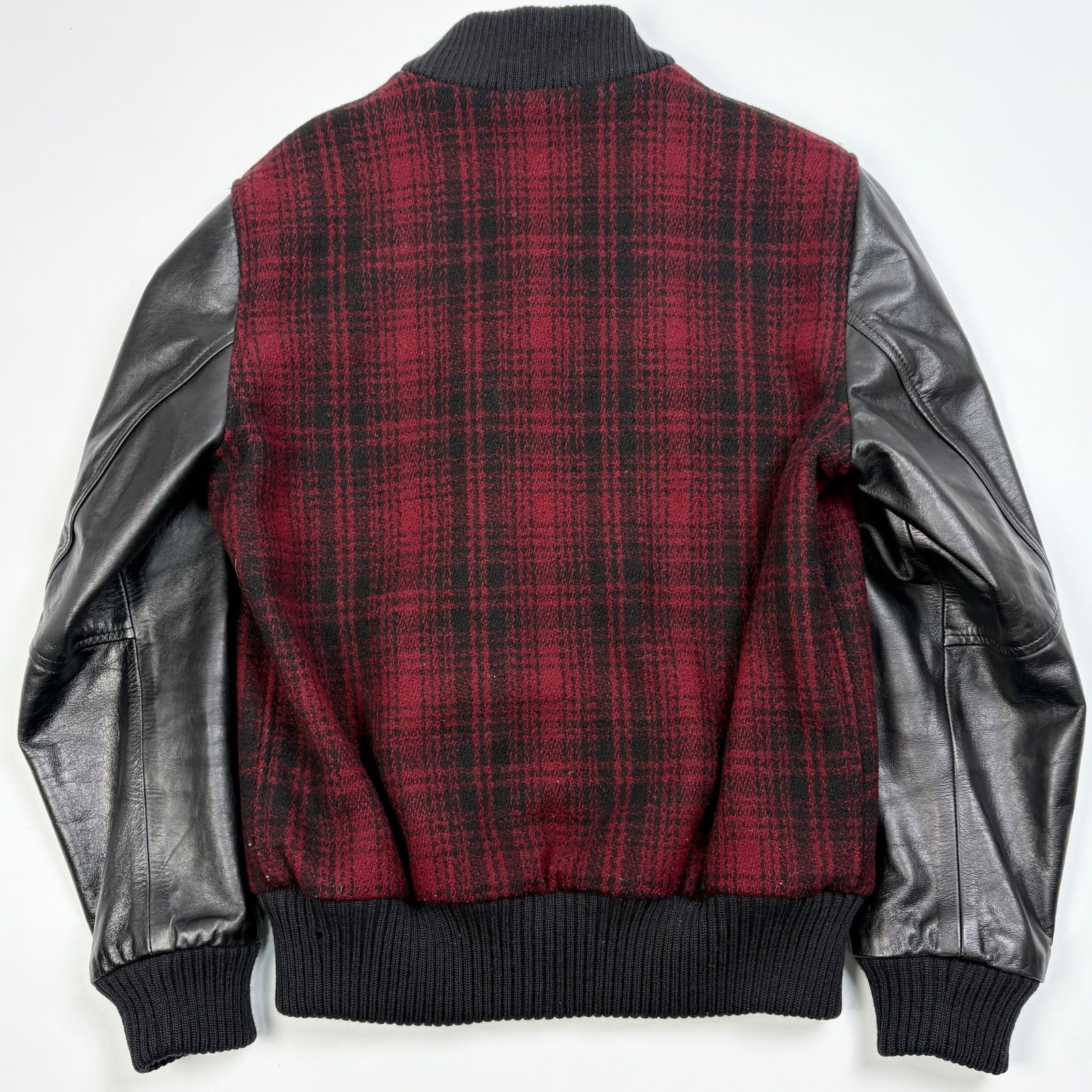 米国製】schott x wool rich コラボ スタジャン 赤 x 黒 チェック D