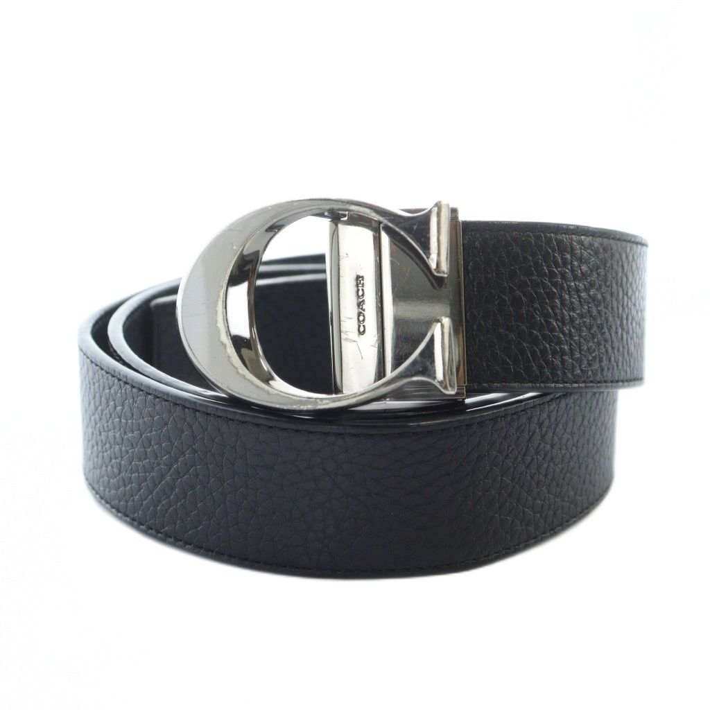 コーチ COACH ベルト レザー ロゴ 黒 ブラック GY 18 MQ