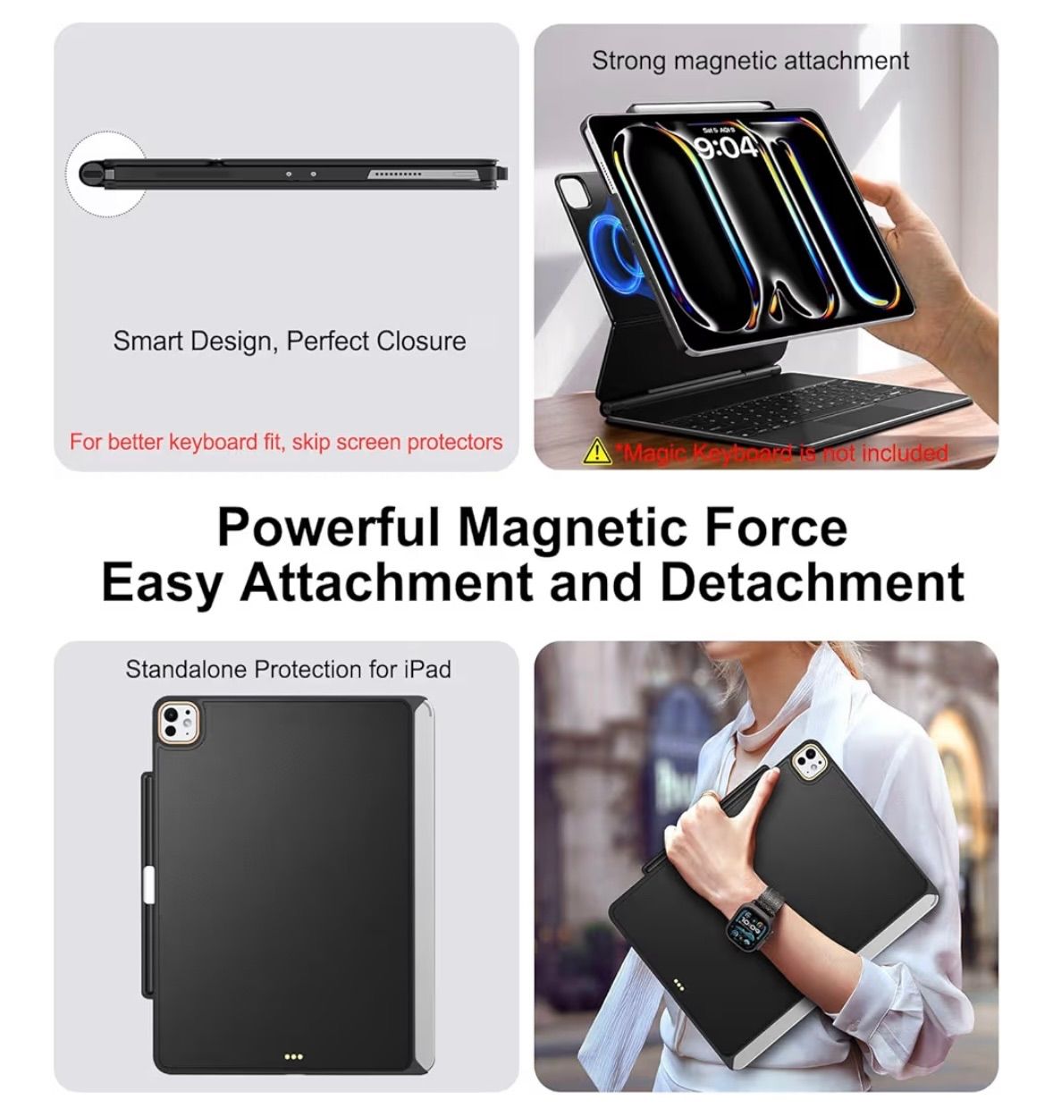 Matekxy iPad Pro 13インチ ケース M4 2024専用 マジックキーボードに