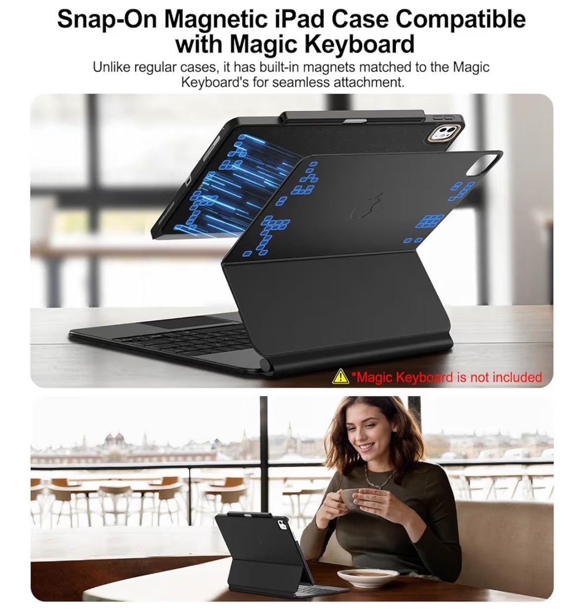 Matekxy iPad Pro 13インチ ケース M4 2024専用 マジックキーボードに