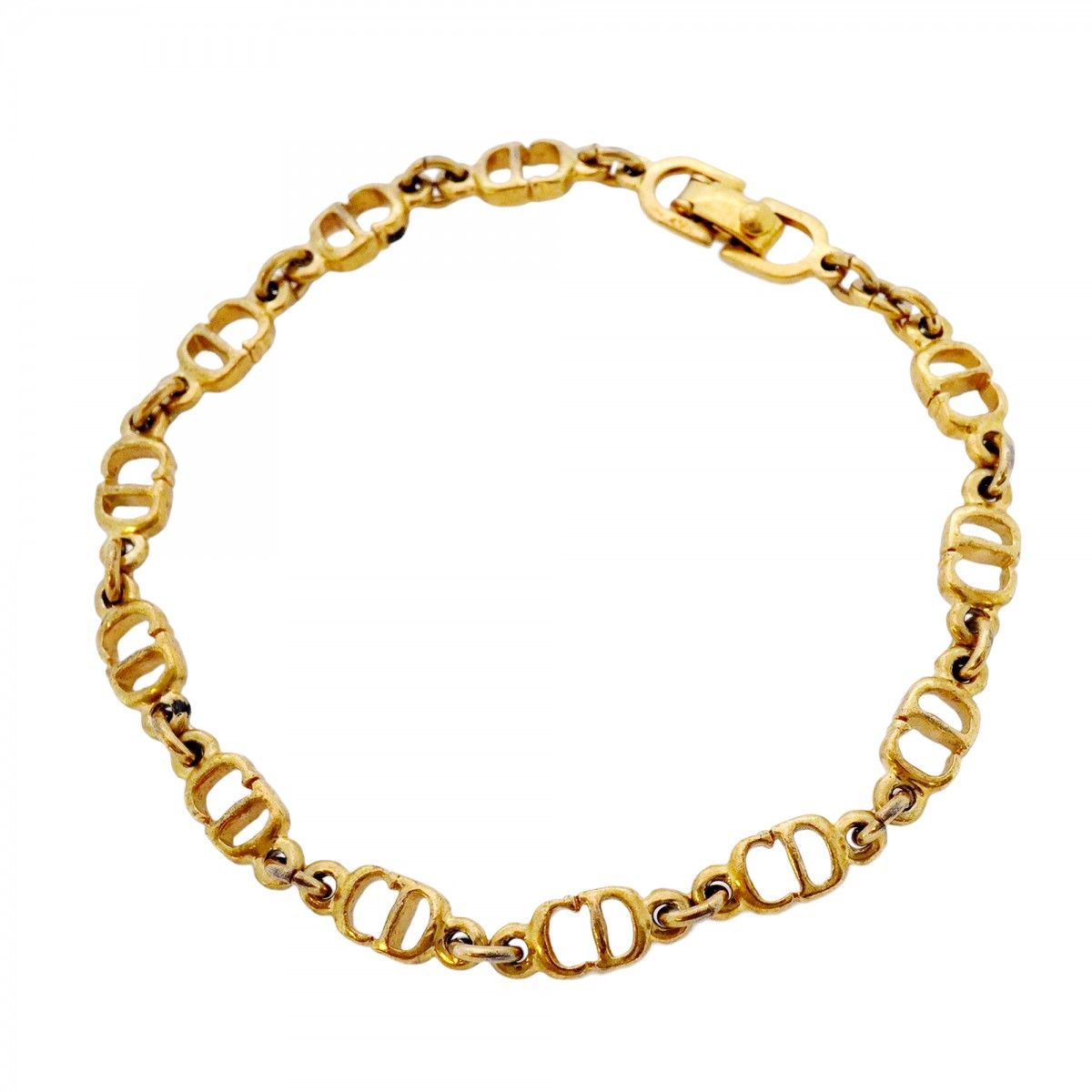 5job0262】クリスチャンディオール ブレスレット CDロゴ GPメッキ