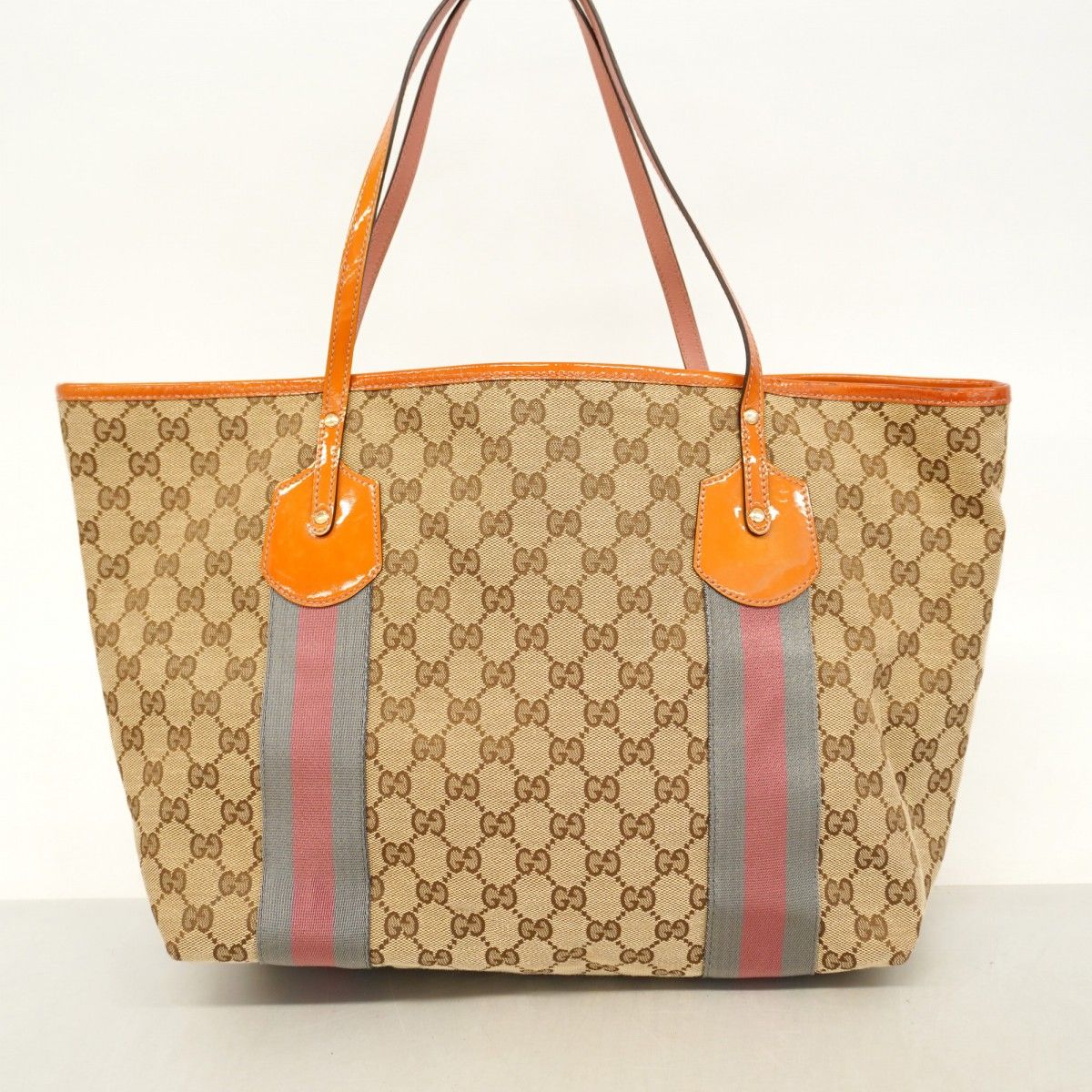 ★最終価格【5od4100】グッチ トートバッグ GGキャンバス 211971 キャンバス エナメル ブラウン シャンパンゴールド金具【中古】レディース 5od4100】グッチ トートバッグ GGキャンバス 211971 キャンバス