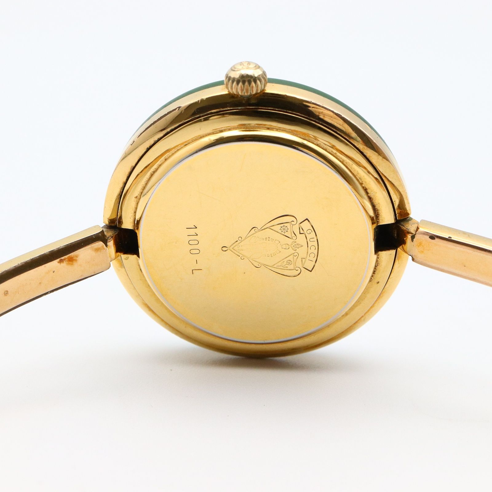 グッチ GUCCI 腕時計 チェンジベゼル 1100-L ホワイト GP（ゴールド