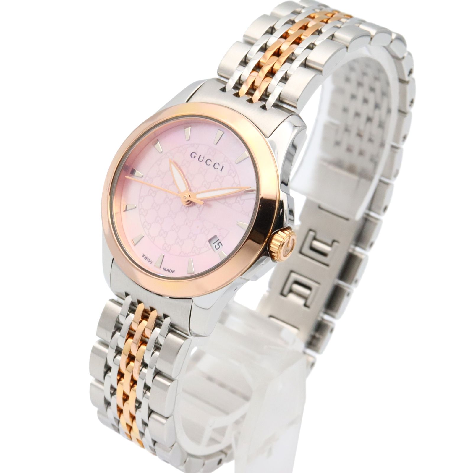 グッチ GUCCI 腕時計 Gタイムレス 126.5 ピンクシェル GP（ゴールド