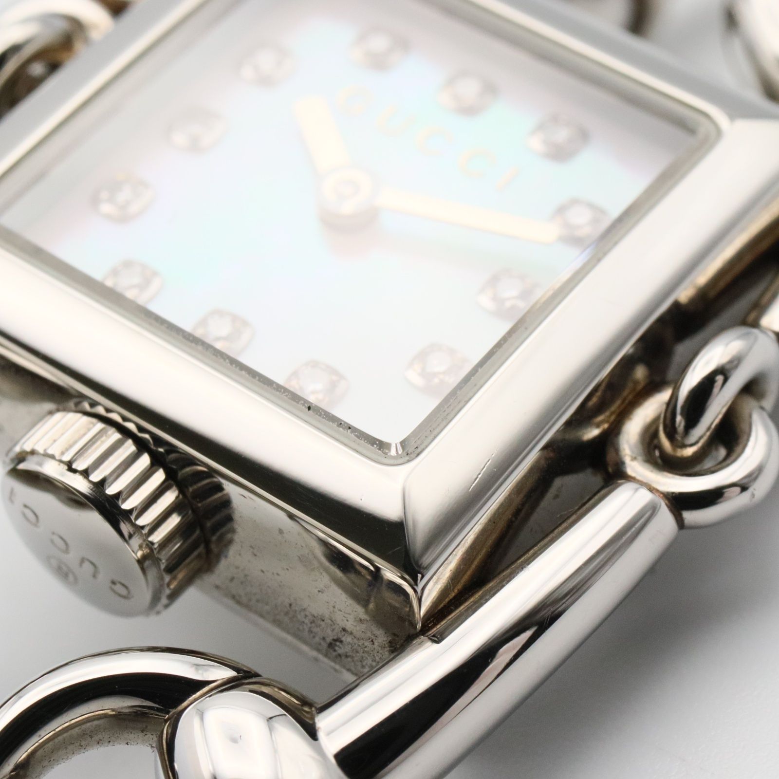 グッチ GUCCI 腕時計 シニョーリア 116.5 ホワイトシェル ステンレス