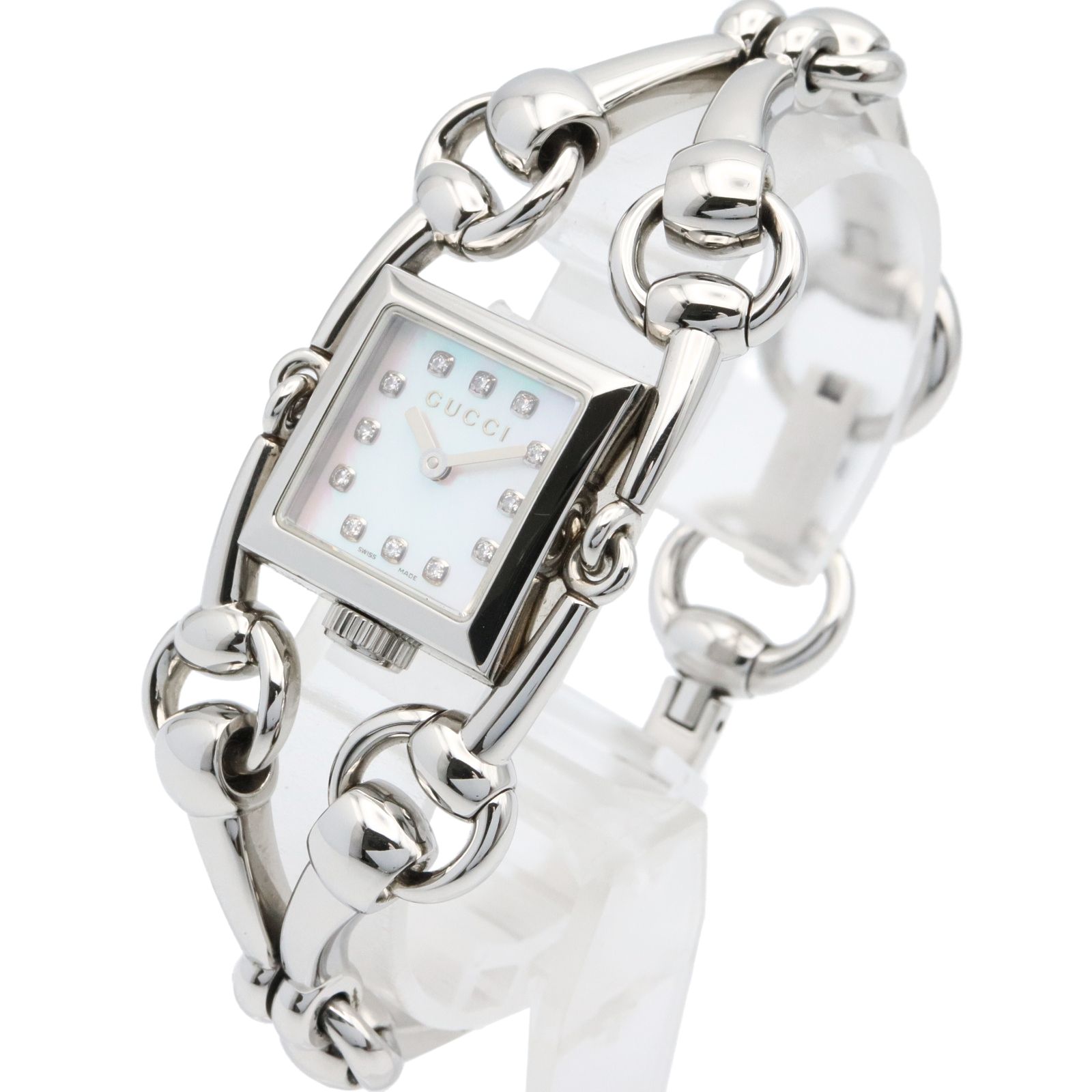 グッチ GUCCI 腕時計 シニョーリア 116.5 ホワイトシェル ステンレス