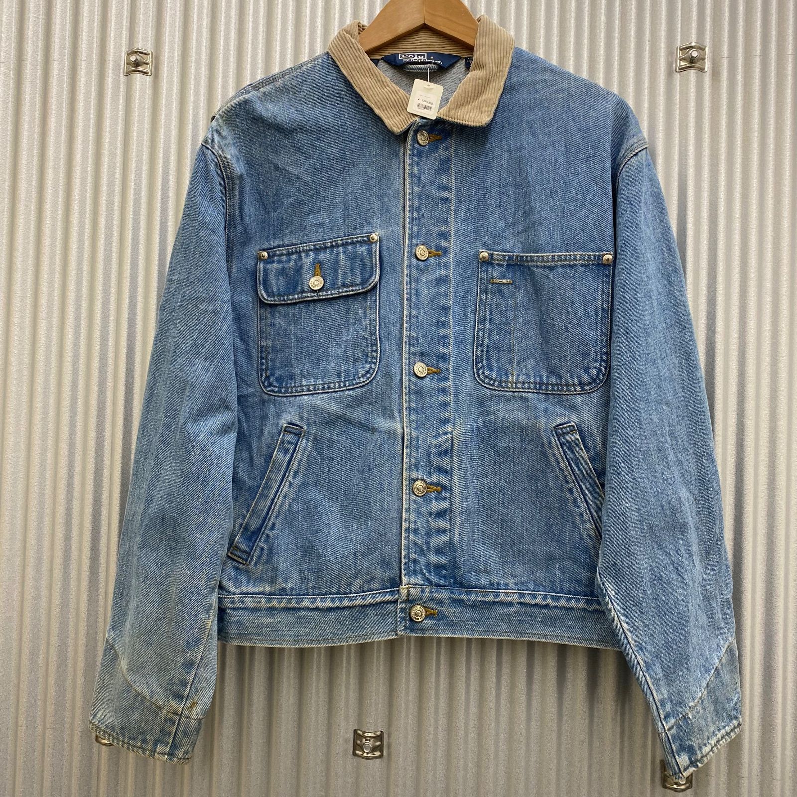 ポロラルフローレン　デニム　カバーオール 古着 90年代 ラルフローレン Ralph Lauren デニムカバーオール メンズM