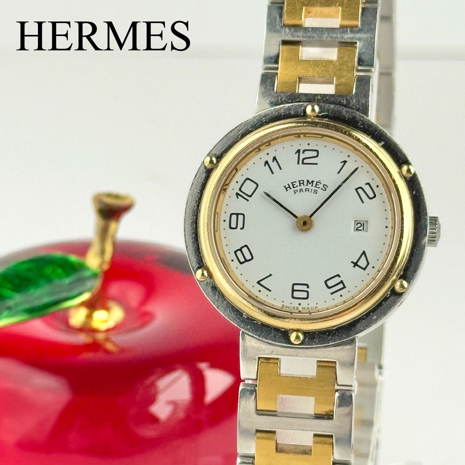 エルメス クリッパー Hベルト 新品電池 レディース 腕時計 879 - メルカリ