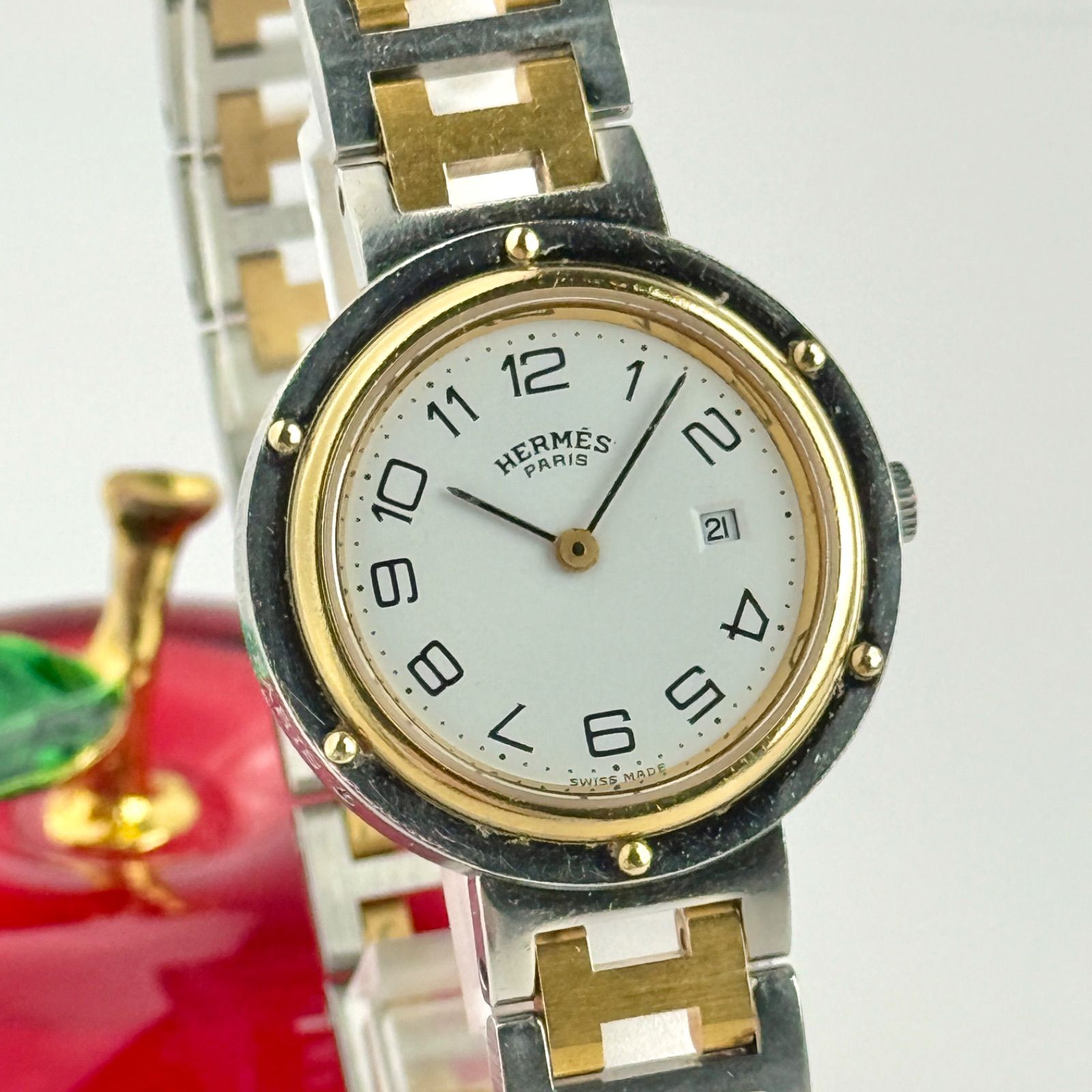 エルメス クリッパー Hベルト 新品電池 レディース 腕時計 879 - メルカリ