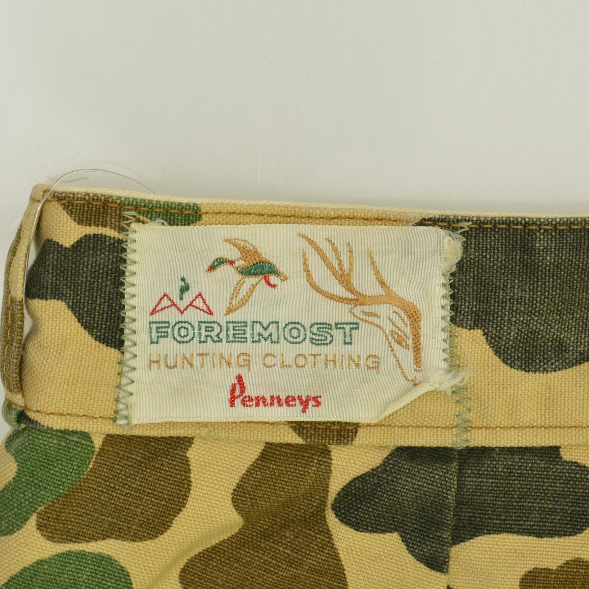 60s 70s Foremost ダックハンターカモ　パンツ FOREMOST】60〜70s HUNTING CLOTHINGタグ ダックハンターカモパンツ