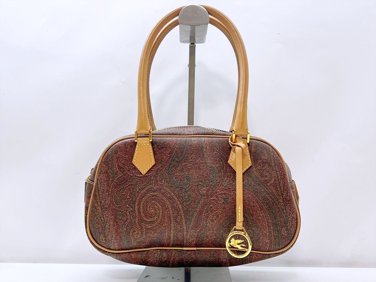 使用感なし 美品 ETRO エトロ ペイズリー ハンドバッグ ブラウン