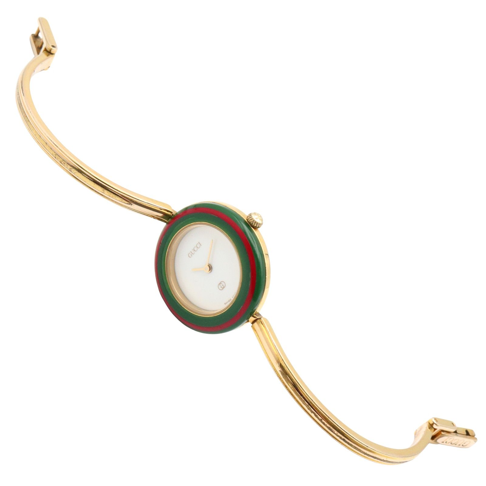 グッチ GUCCI 腕時計 チェンジベゼル 1100-L ホワイト GP（ゴールド