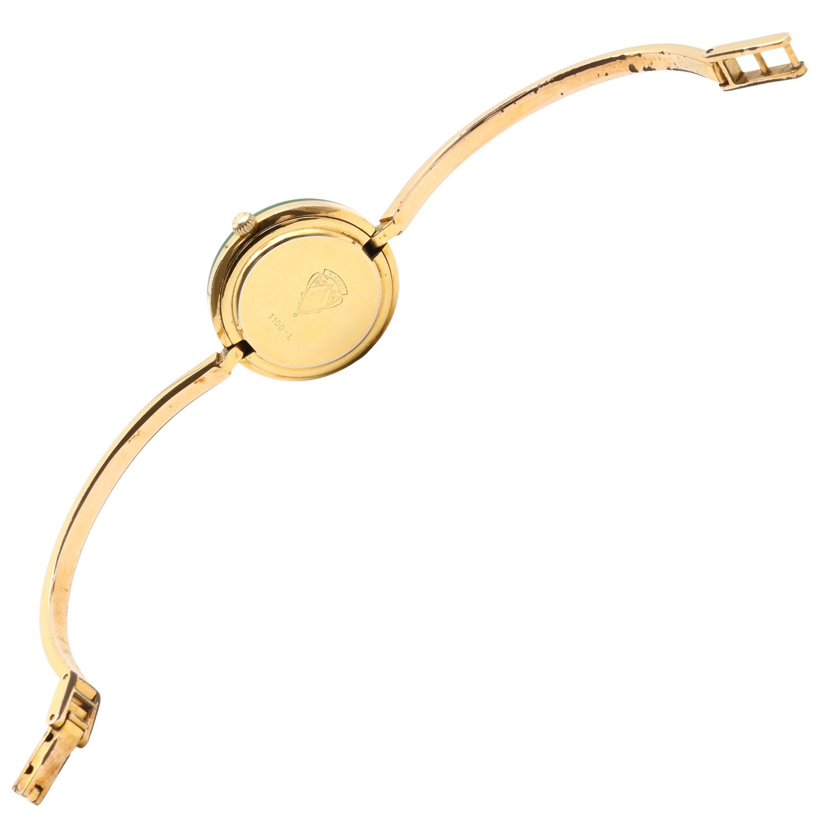 グッチ GUCCI 腕時計 チェンジベゼル 1100-L ホワイト GP（ゴールド