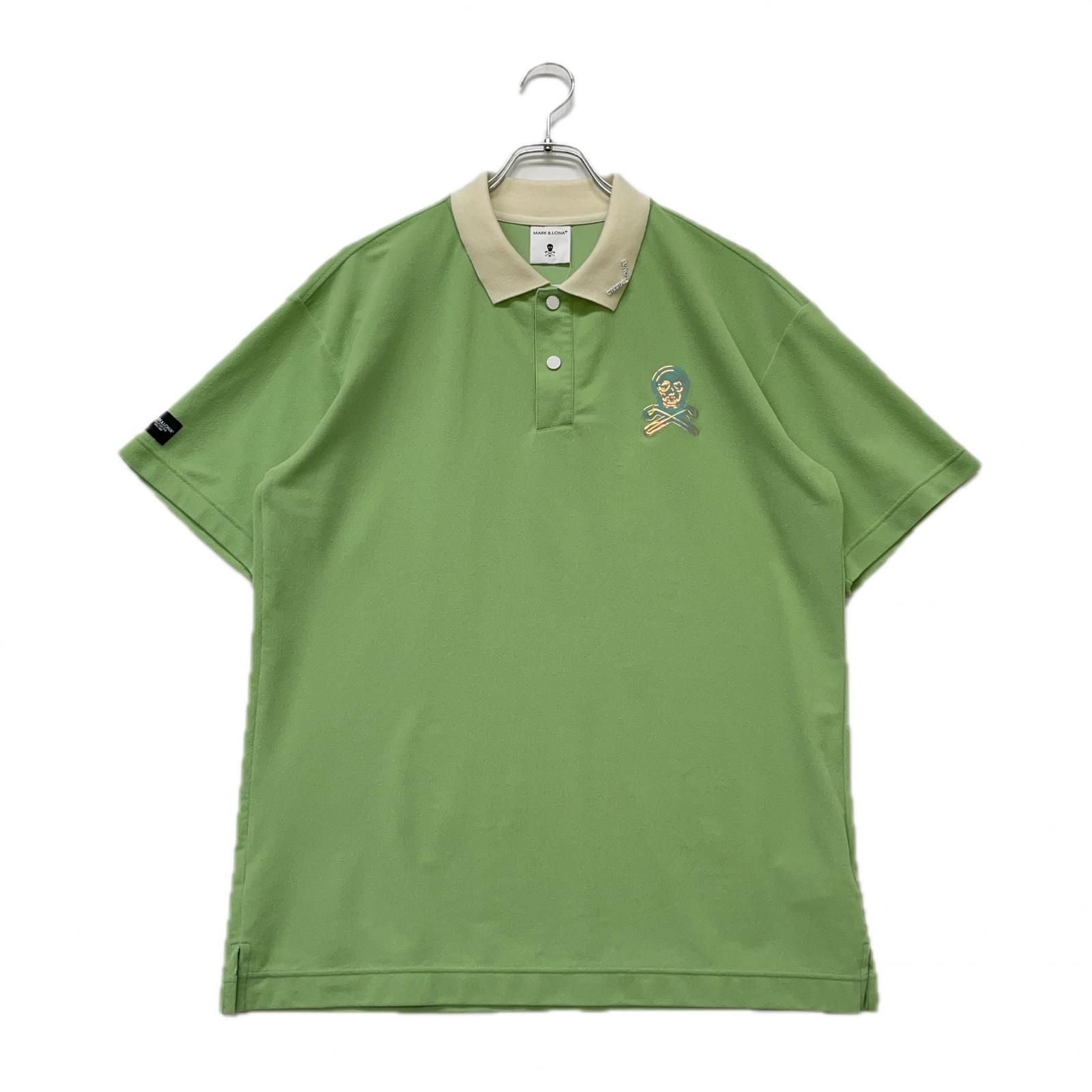 マークアンドロナ メンズ　ポロシャツ　スカル　グリーン　48 割引 メンズ マークアンドロナ MARK&LONA 半袖シャツ 48(L) グリーン系