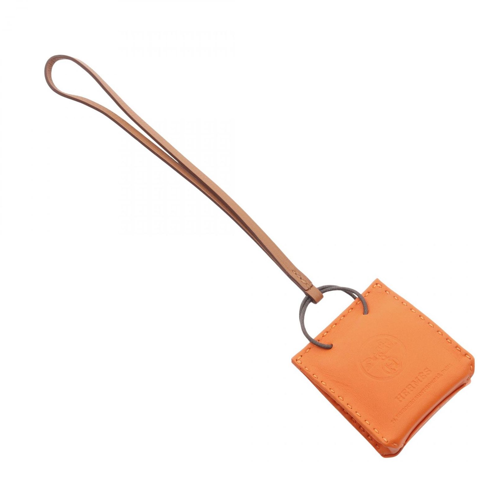 エルメス HERMES チャーム サック オランジュ フー フー レザー サック