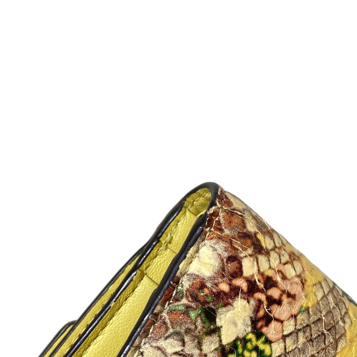  JIMMY CHOO ジミーチュウ 2つ折り財布 グレーベージュ ダークグリーン マルチ ホログラムシールあり パイソン柄 レザー 二つ折り財布 折り財布