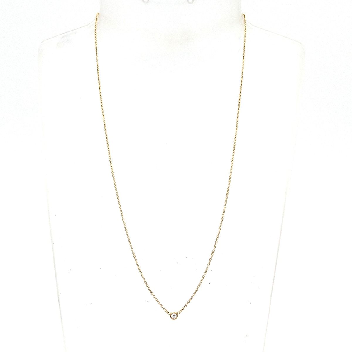 美品　TIFFANY＆Co.　ティファニー　バイザヤード　ネックレス　K18YG TIFFANY&Co. ティファニー バイザヤード 約0.14ct ネックレス 18金 K18