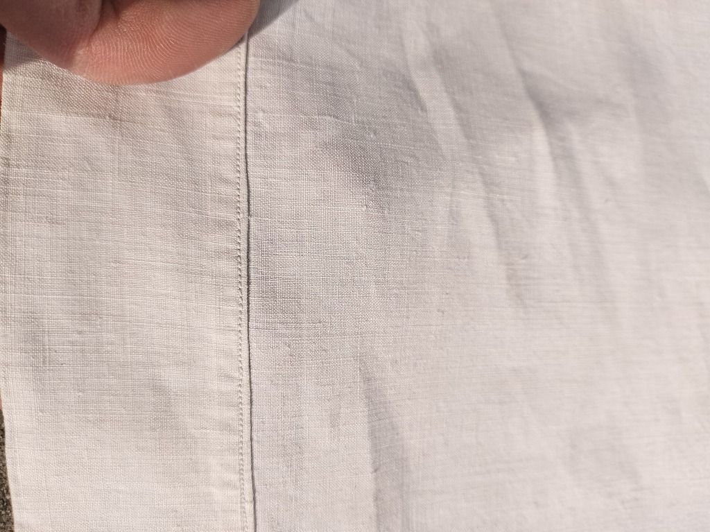 フランス アンティーク 小売業者 リネン 無地 シーツ 大 モノグラム