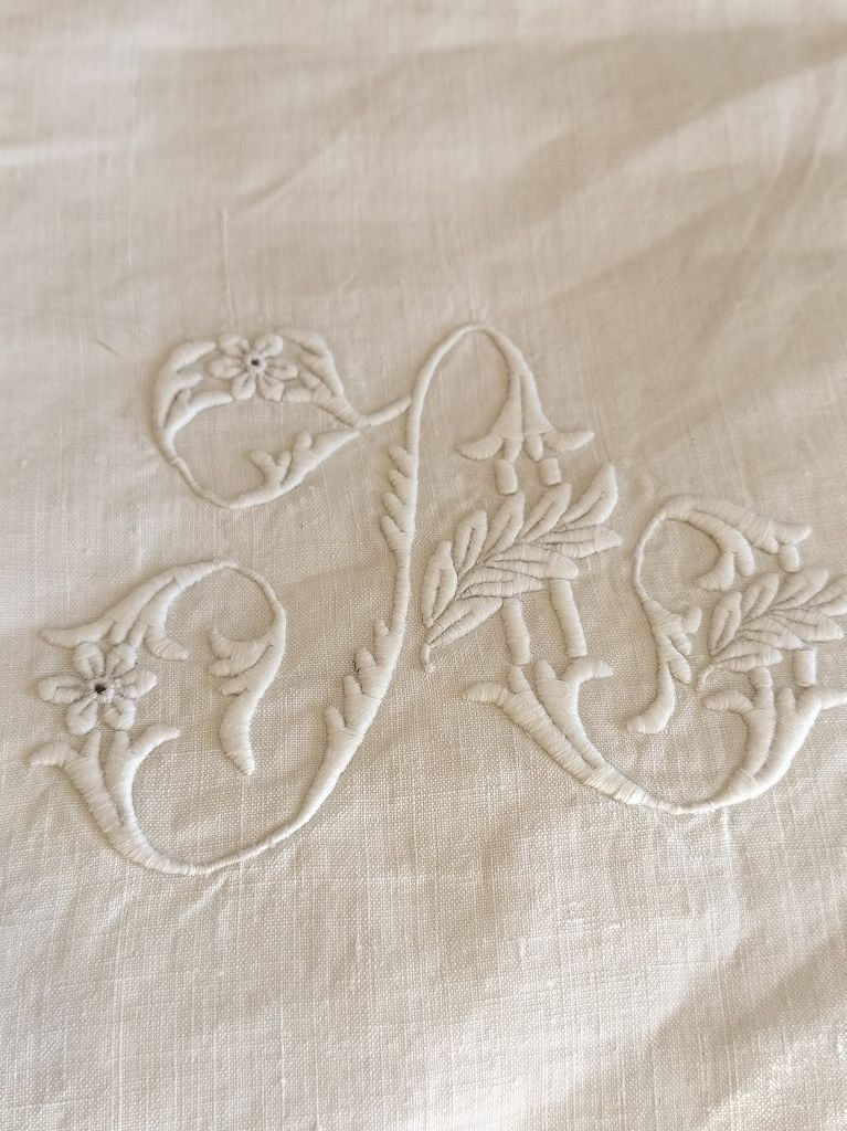 希少 フランスアンティーク 未漂白リネンシーツ 大判一枚布3x2m 熱湯洗濯済 フランス アンティーク 小売業者 リネン 無地 シーツ 大 モノグラム
