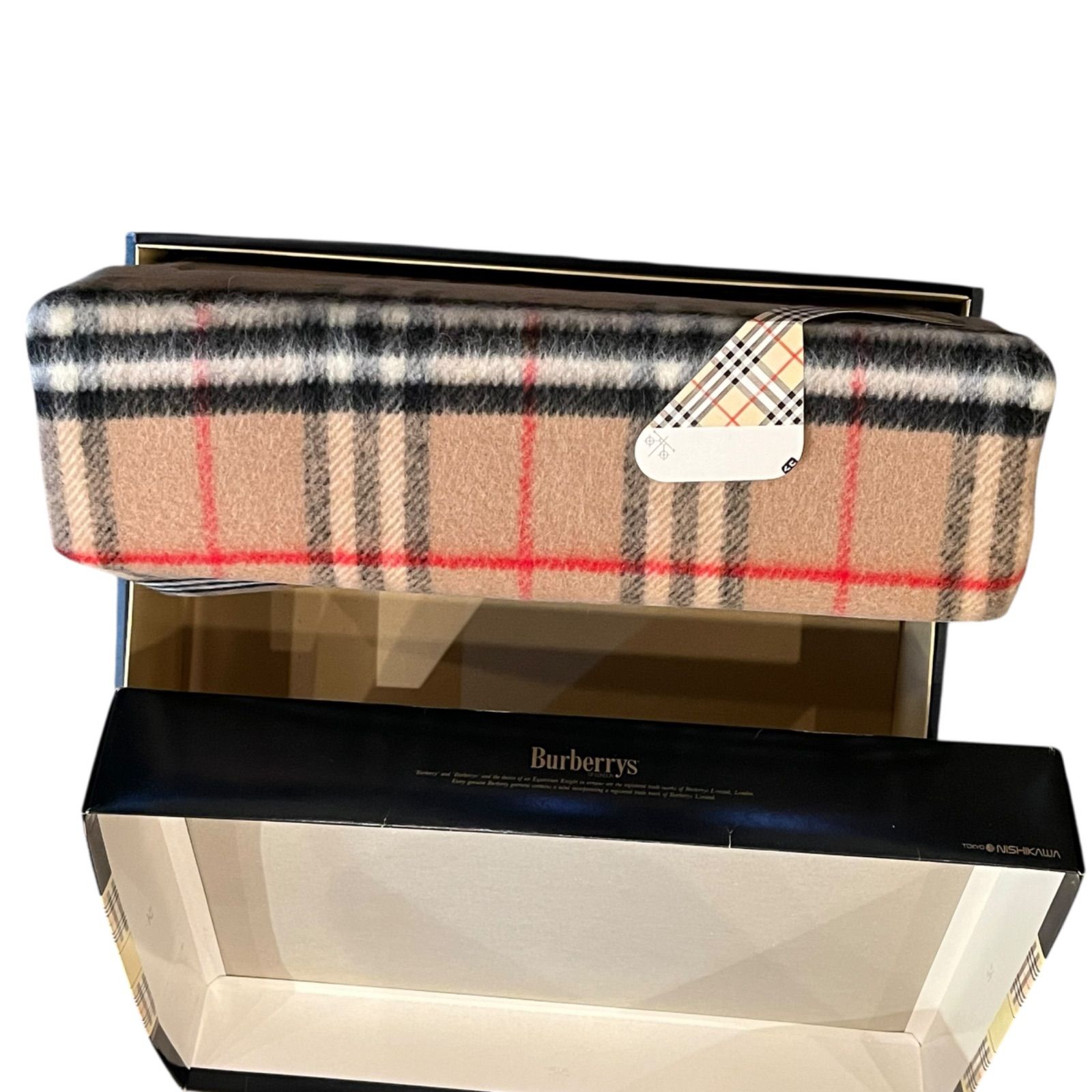 管2511-298】Burberrys バーバリー ラムMIX 純毛毛布 140×200cm BB 001