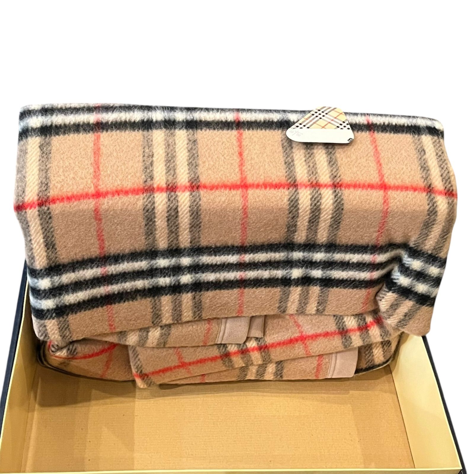 管2511-298】Burberrys バーバリー ラムMIX 純毛毛布 140×200cm BB 001