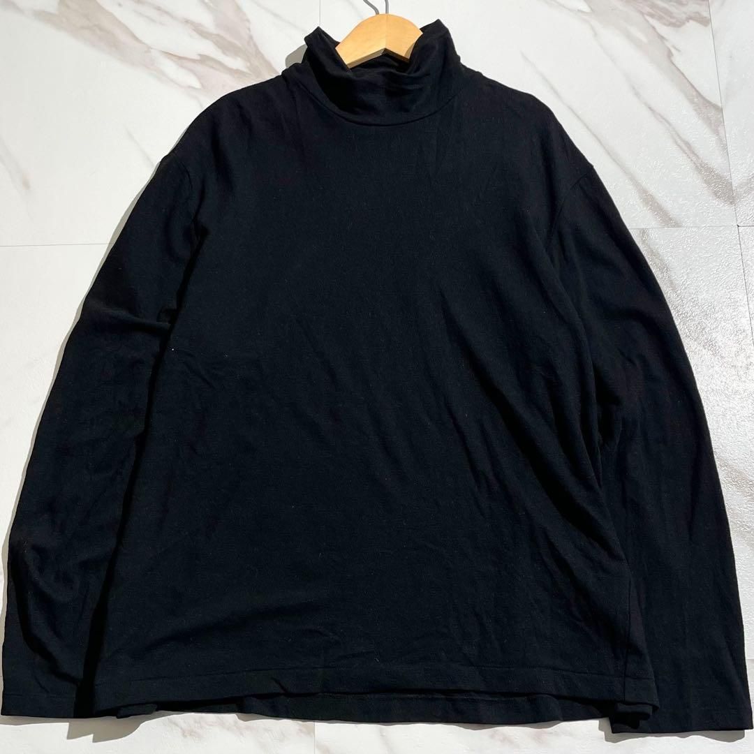 ヨウジヤマモトプールオム プルオーバーニット クルーネック ウール毛 黒 ワイズ BRUSHED PLAIN STITCH CREW NECK KNIT BLACK - Yohji Yamamoto POUR