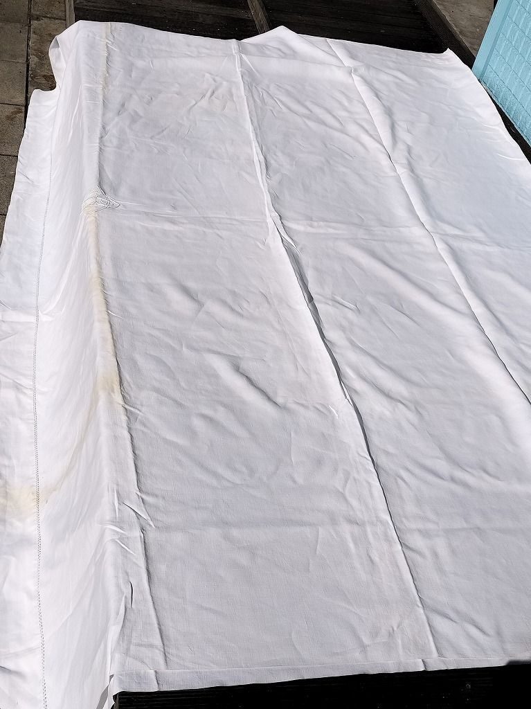 honey bee様 専用フランス 良い アンティーク リネン 無地 シーツ 刺繍