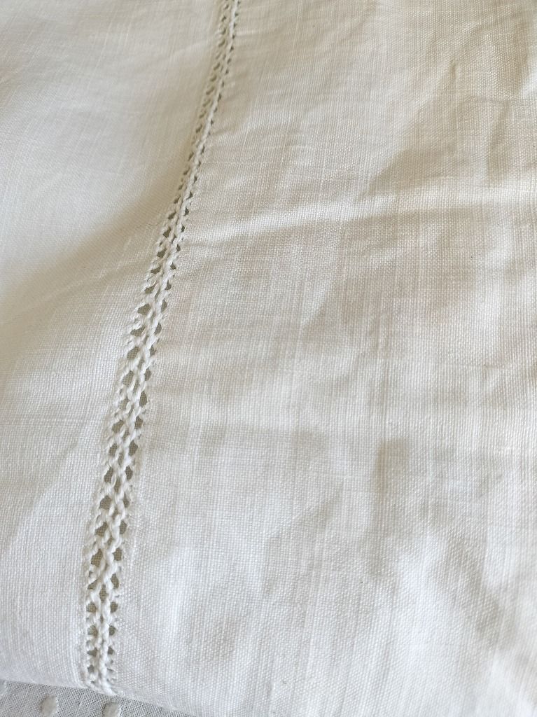 honey bee様 専用フランス 良い アンティーク リネン 無地 シーツ 刺繍