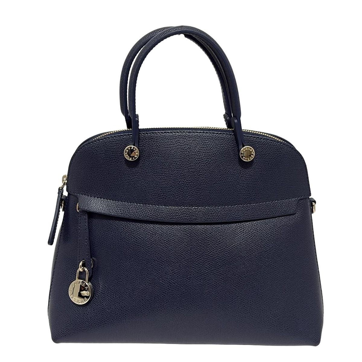 FURLA ハンドバッグ 美品 美品】FURLA ワンハンドル ブラック ホワイト