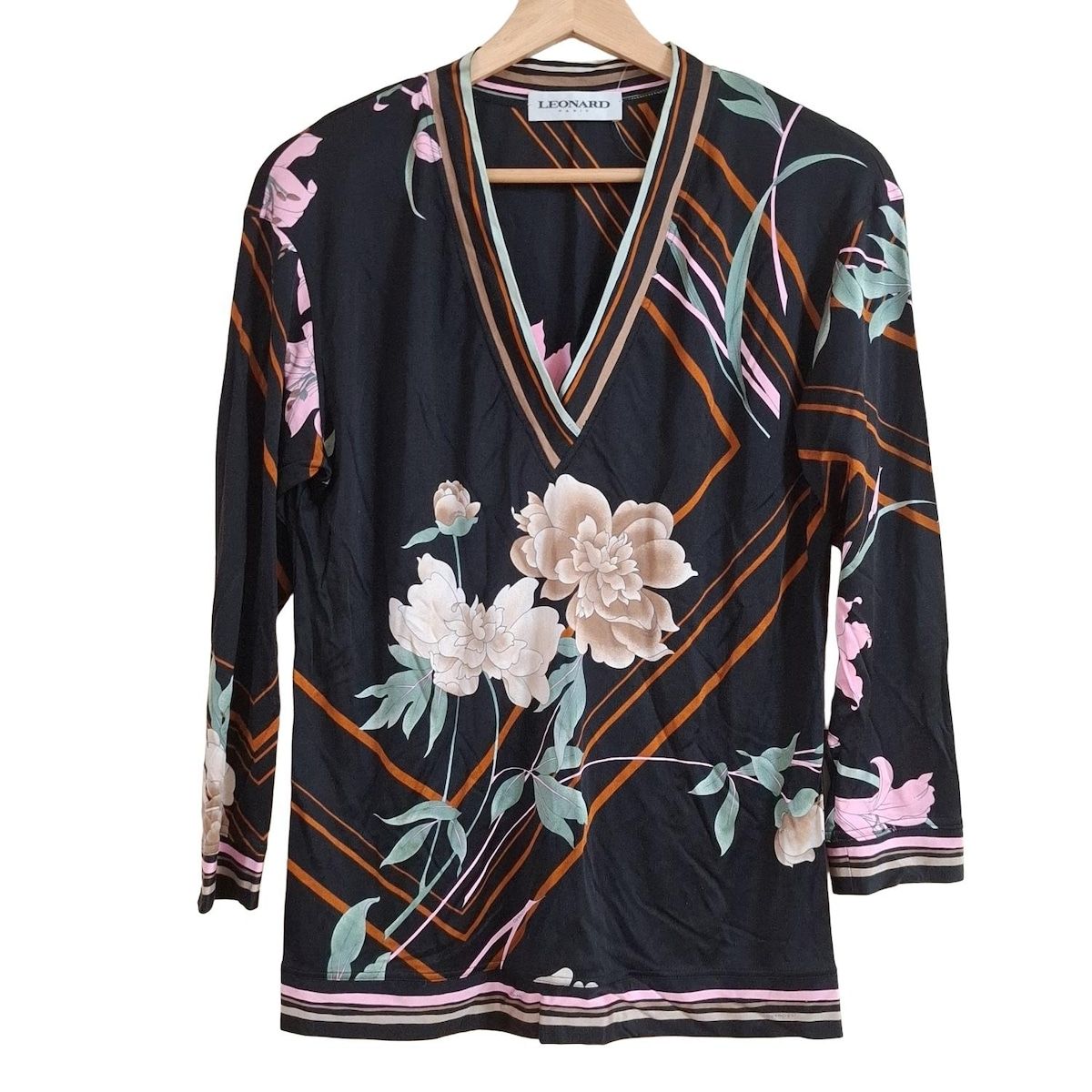 LEONARD(レオナール) 長袖カットソー サイズ40 M レディース - 黒