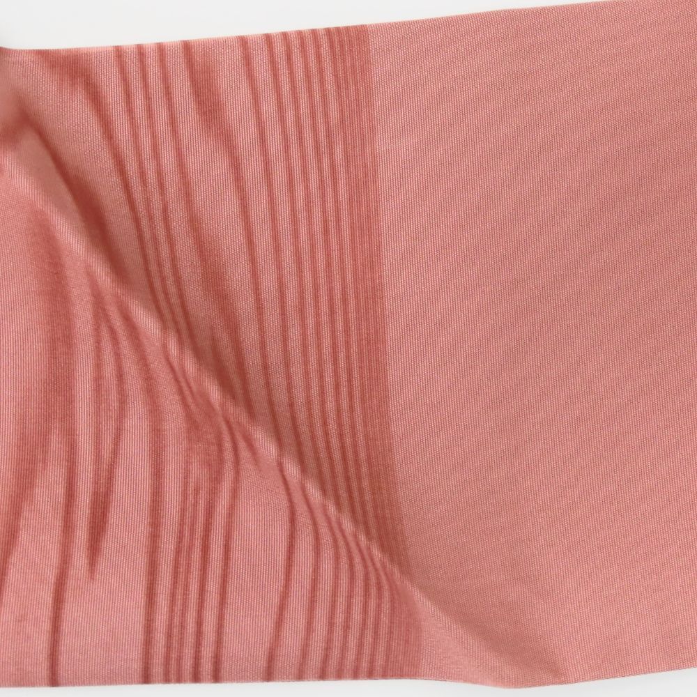 名古屋帯 東京友禅 熊谷好博子作 九寸 正絹(金銀糸除く) ピンク 木目