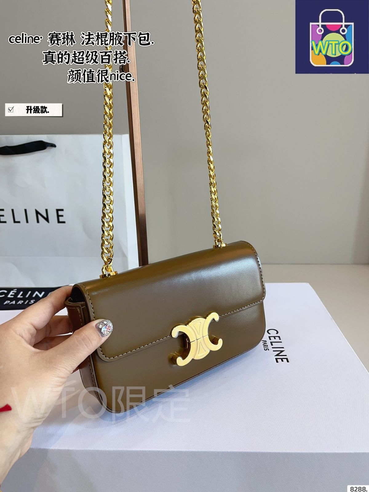 今日 Celine Triomphe Baguette Underarm Bag - セリーヌ トリオンフ バゲット アンダーアームバッグ-WTO輸入
