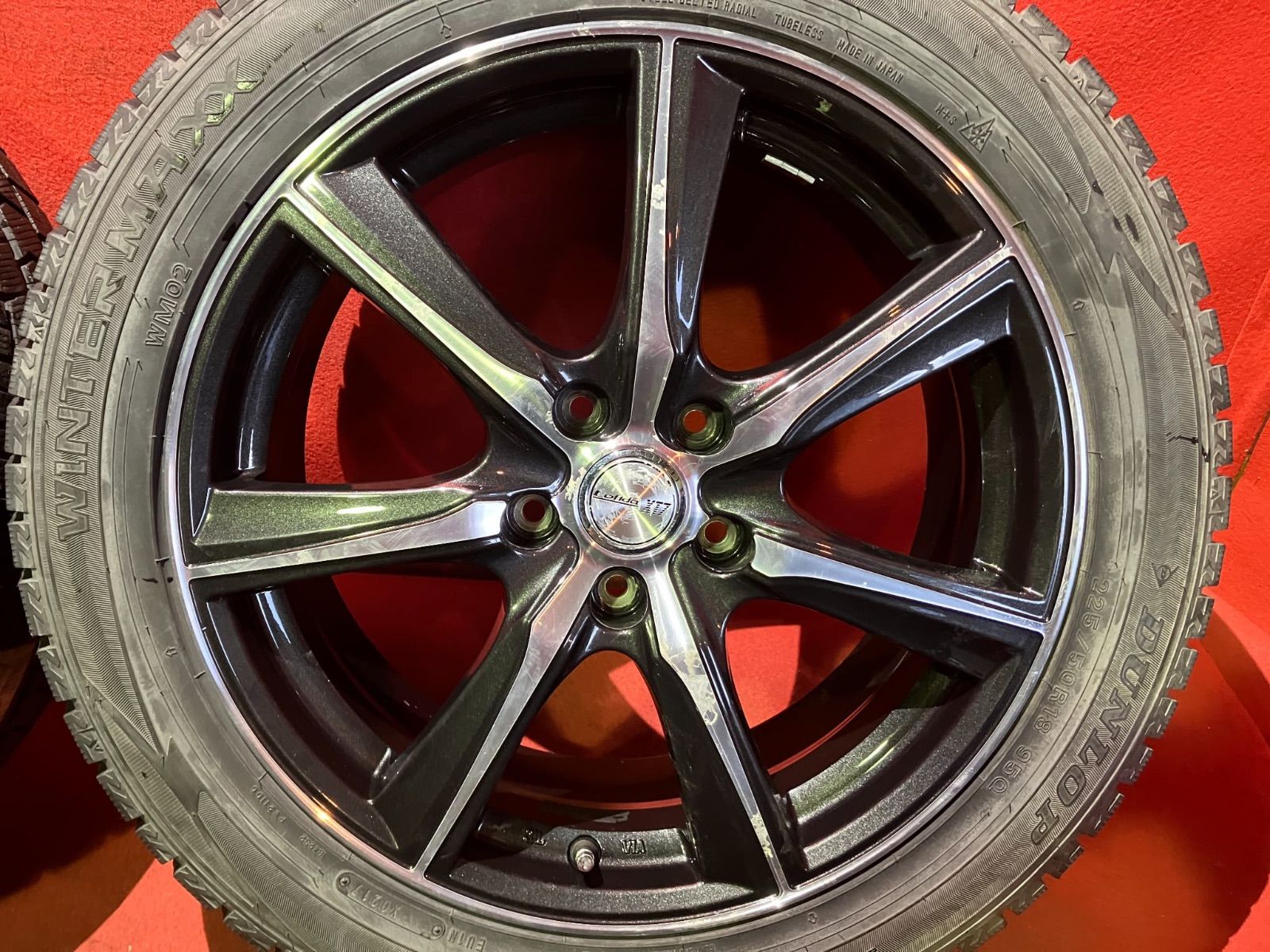 中古 Weds スタッドレスタイヤホイールセット 4本セット 18インチ 7.5J 