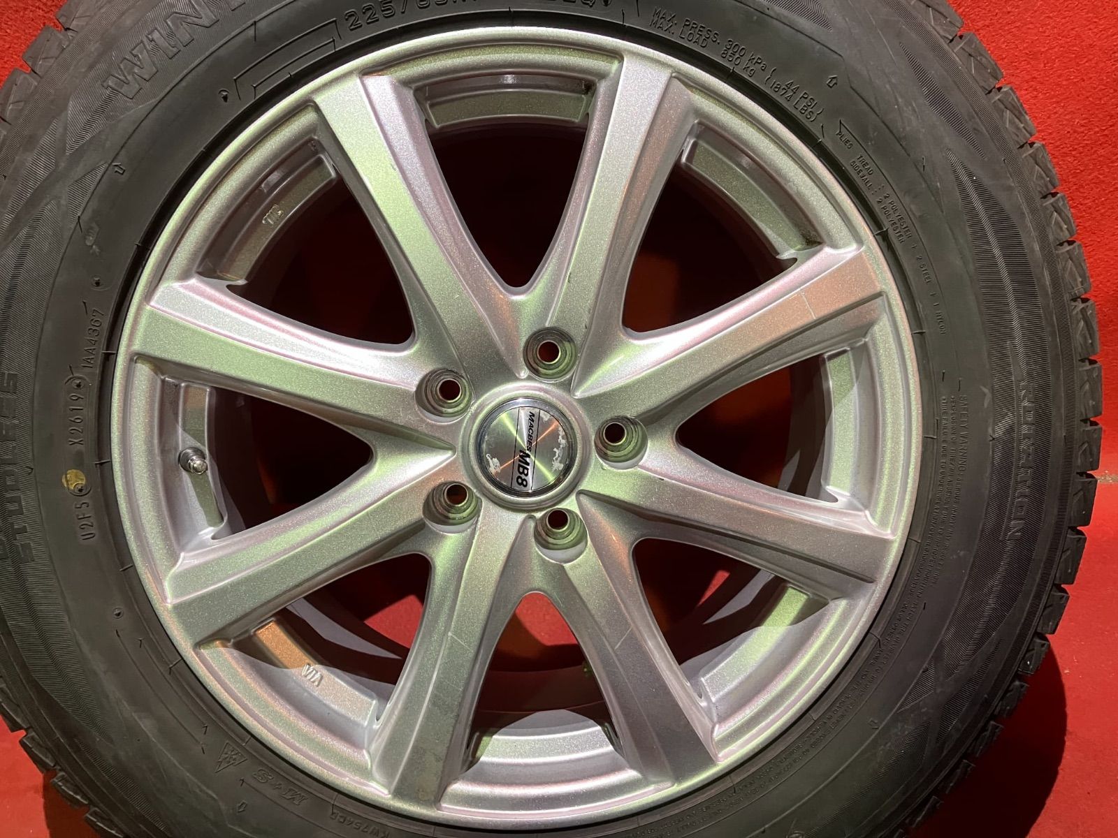 ◇送料込み◇225/65R17 中古スタッドレスホイールセット　DUNLOP 中古スタッドレスタイヤホイールセット【225/65R17 DUNLOP SJ8】[17x7