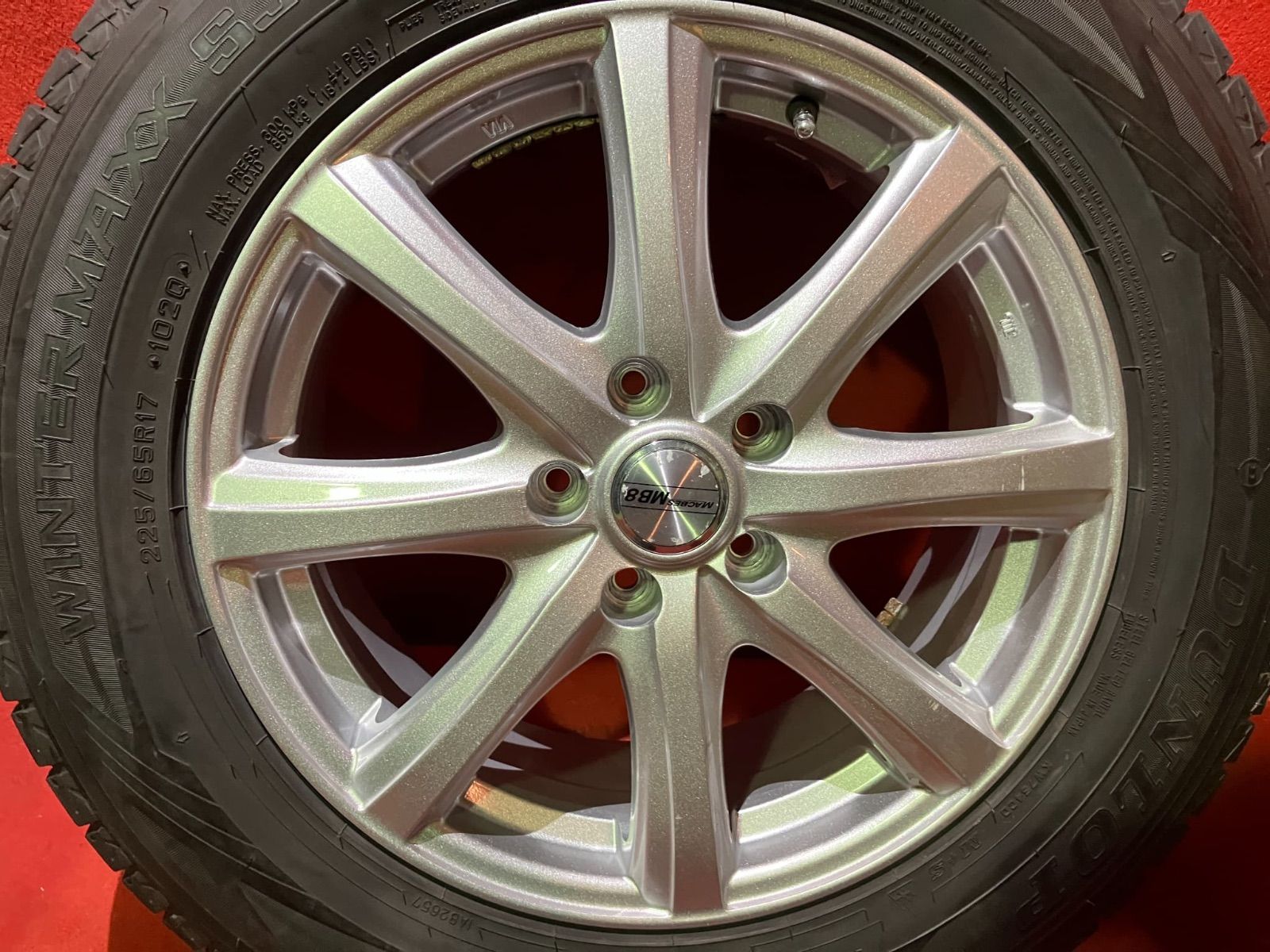 ◇送料込み◇225/65R17 中古スタッドレスホイールセット　DUNLOP 中古スタッドレスタイヤホイールセット【225/65R17 DUNLOP SJ8】[17x7