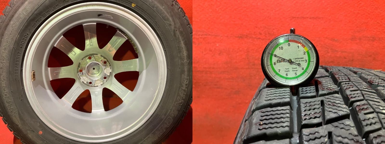 中古スタッドレスタイヤホイールセット【225/65R17 DUNLOP SJ8】[17x7