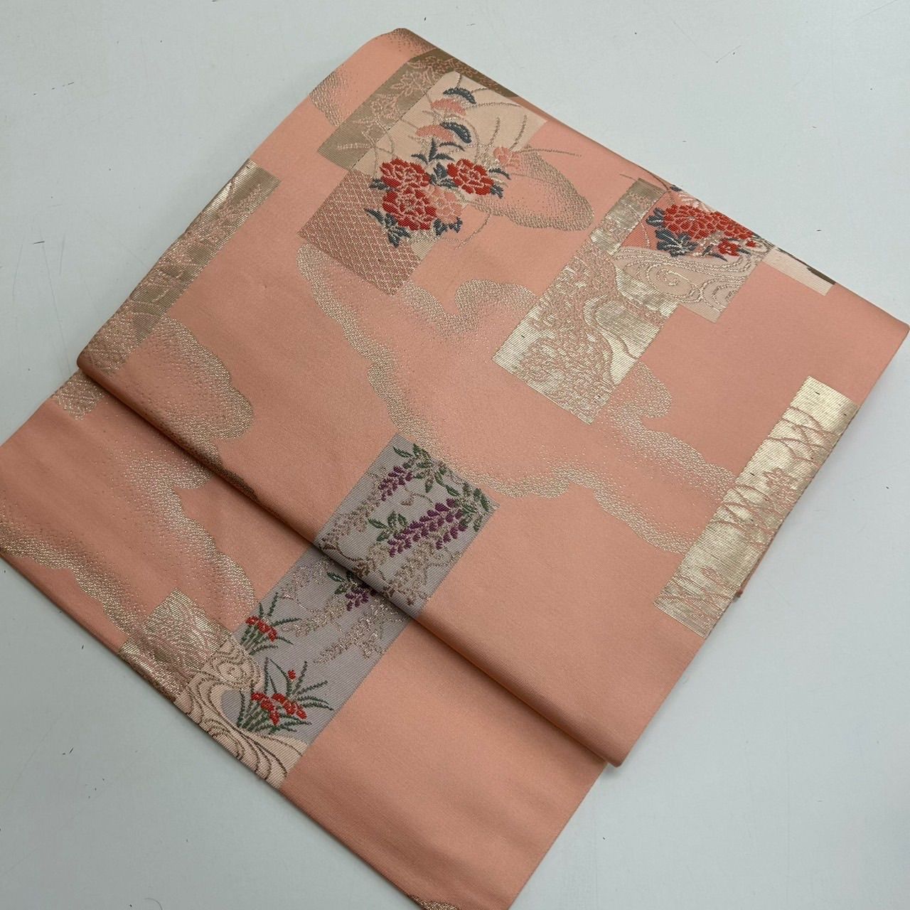 182 名古屋帯 帯 和紙 鳥 紬 おしゃれ きなり ベージュ 正絹 可愛い 182 名古屋帯 帯 和紙 鳥 紬 おしゃれ きなり ベージュ 正絹 可愛い