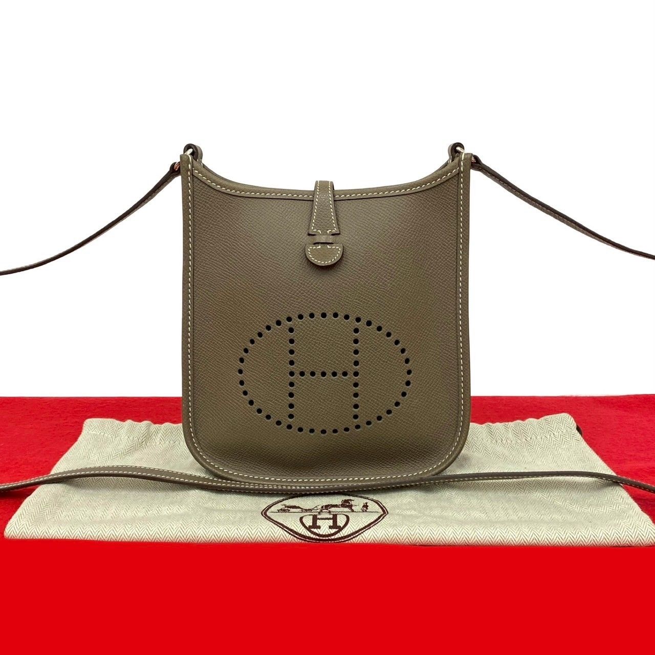 未使用保管品 袋付き □L 刻印 HERMES エルメス エヴリン TPM 16 アマゾーヌ ヴォーエプソン レザー ショルダーバッグ エトゥープ 13600 HERMES - 未使用保管品 袋付き □L 刻印 HERMES エルメス エヴリン TPM