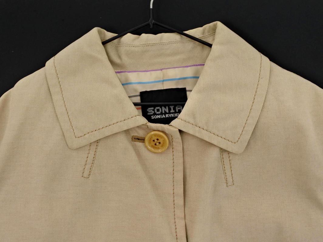 SONIA RYKIEL ソニアリキエル ステンカラー コート size38/ベージュ