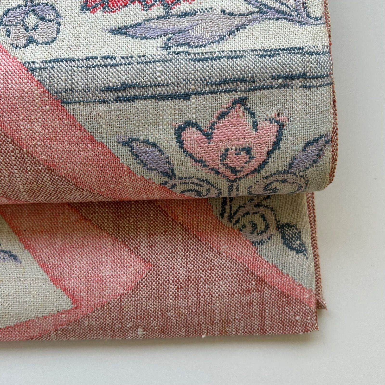 真綿紬 名古屋帯 正絹 織柄の花 八寸 MA-1436 - メルカリ