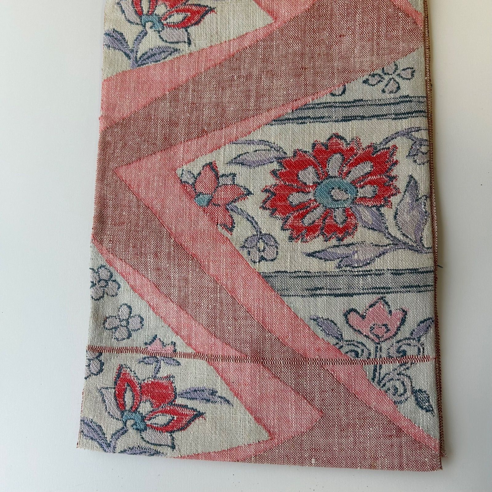 真綿紬 名古屋帯 正絹 織柄の花 八寸 MA-1436 - メルカリ