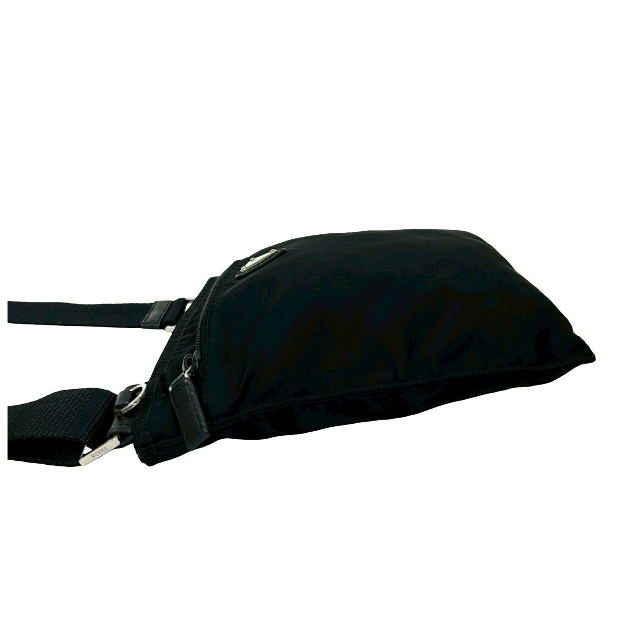 極 美品 PRADA プラダ 三角ロゴ 金具 テスート ナイロン レザー 本革