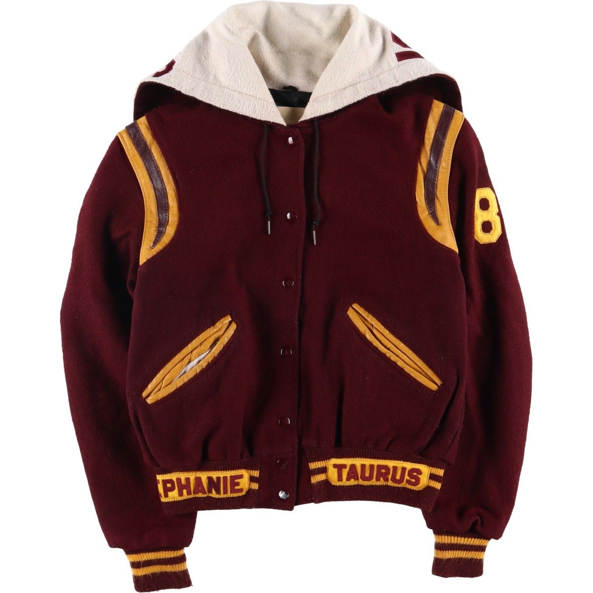 DeLONG デロング 70s USA製　アワードジャケット　スタジャン　古着 USED-76】90s DELONG STUDIUM JACKET made in USA RED/WHITE デロング